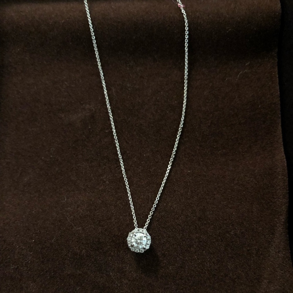 Diamond Pendant Necklace 14K White Gold .20-.35 ct